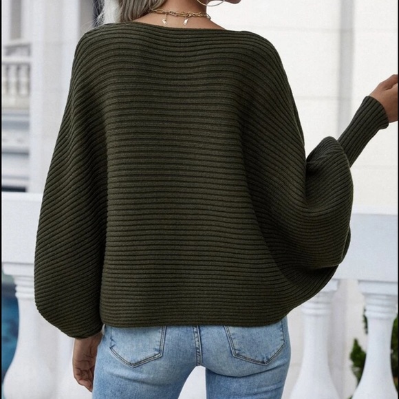 Boho batwing sleeve knit sweater - Picture 3 of 16